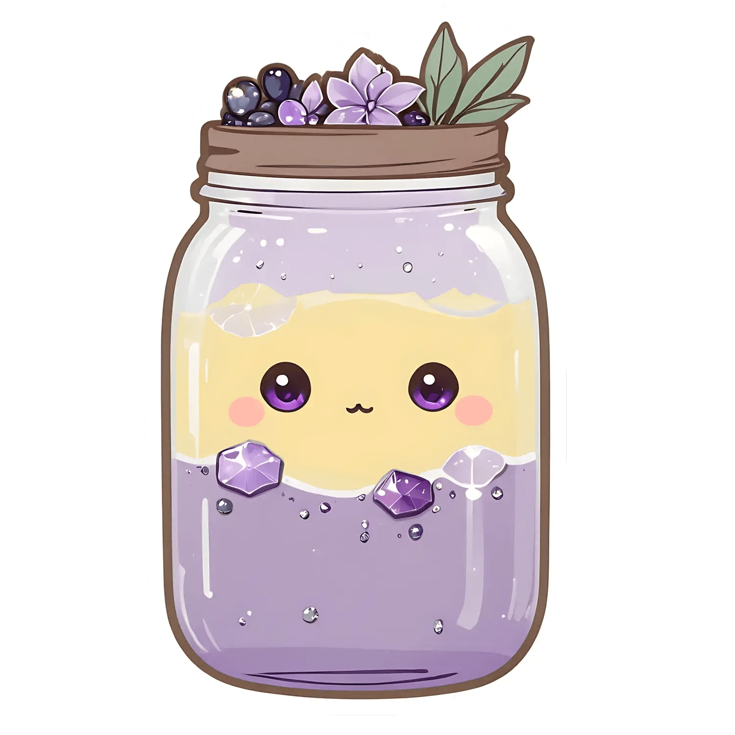 Cute Kawaii Jar - Sticker - Heat Press Transfer