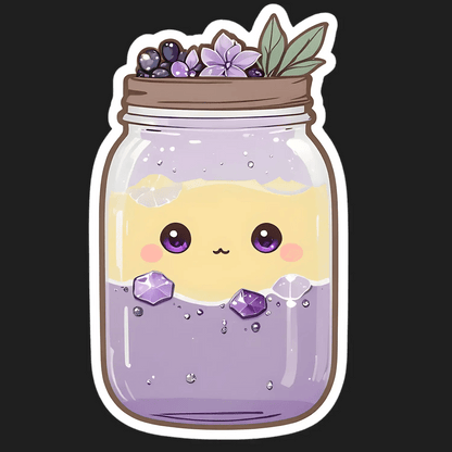 Cute Kawaii Jar - Sticker - Heat Press Transfer