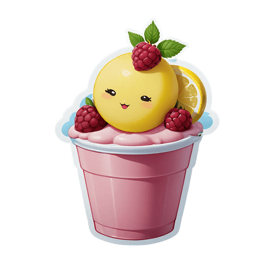 Cute Lemon Raspberry - Dessert Sticker - Heat Press Transfer