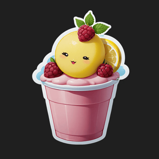 Cute Lemon Raspberry - Dessert Sticker - Heat Press Transfer