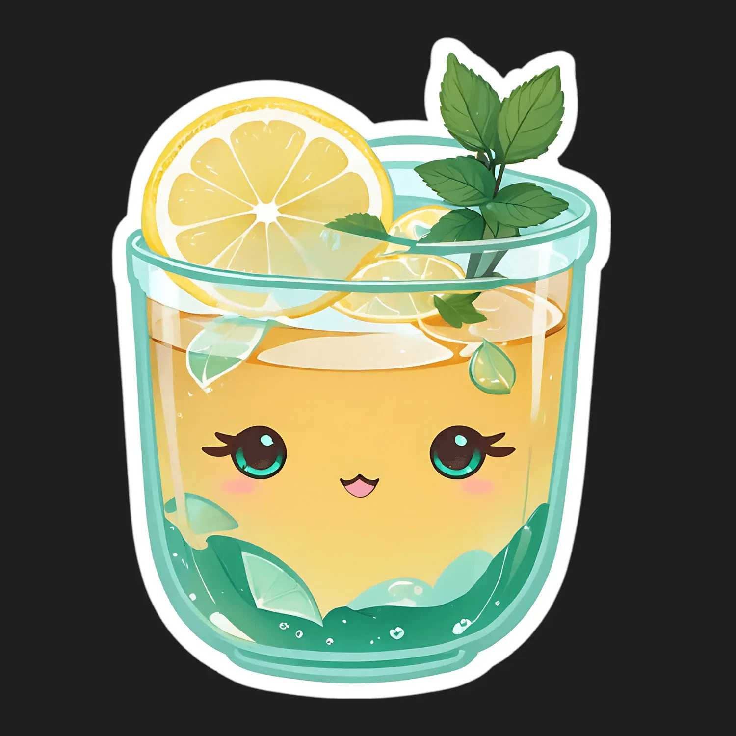 Cute Lemonade Glass - Sticker - Heat Press Transfer
