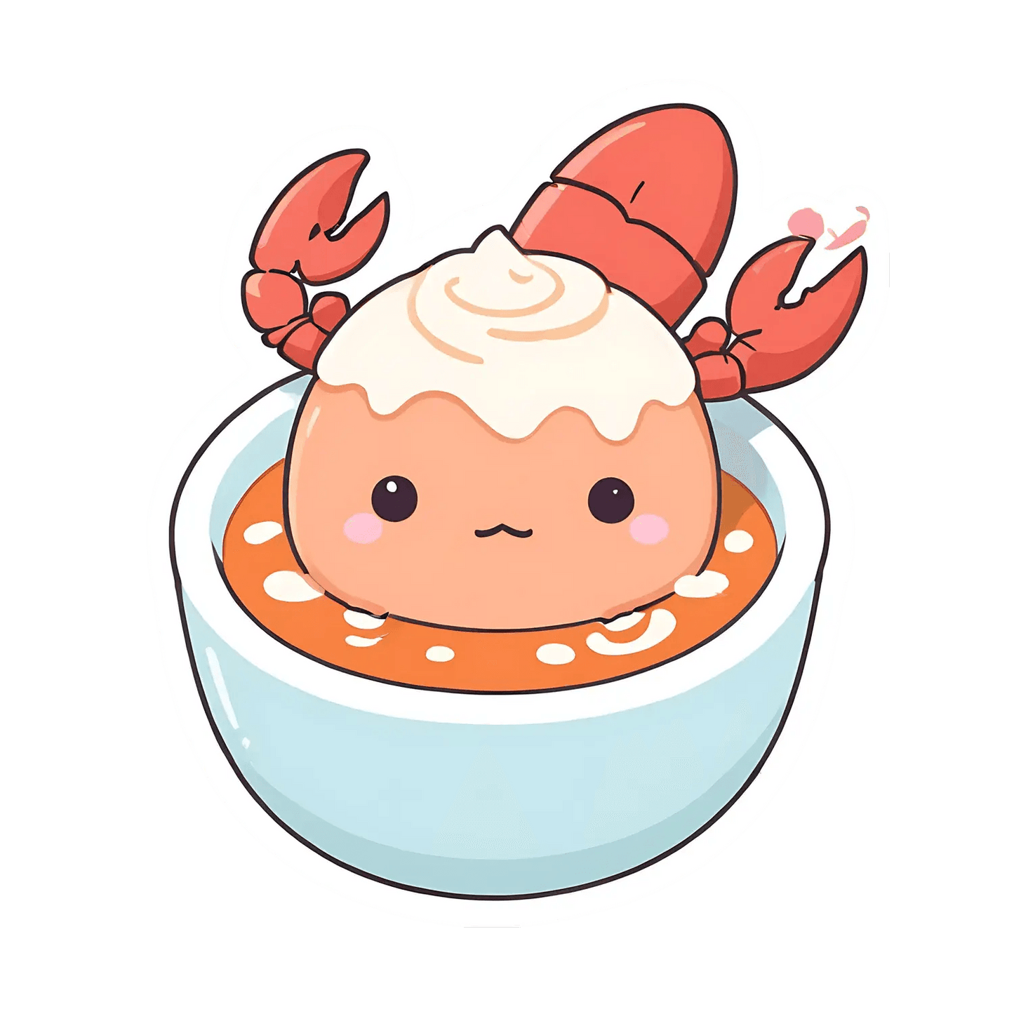 Cute Lobster Soup - Sticker - Heat Press Transfer