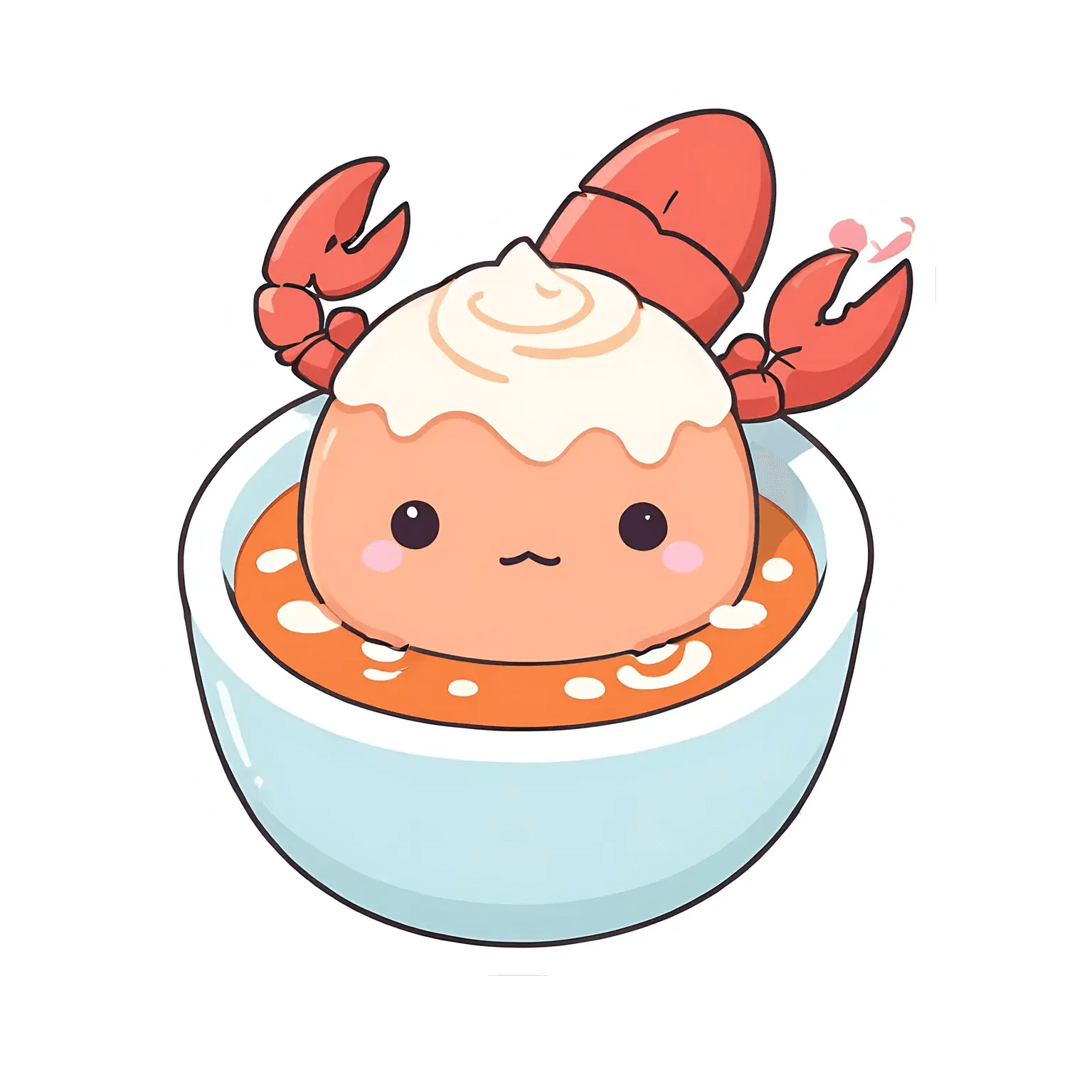 Cute Lobster Soup - Sticker - Heat Press Transfer