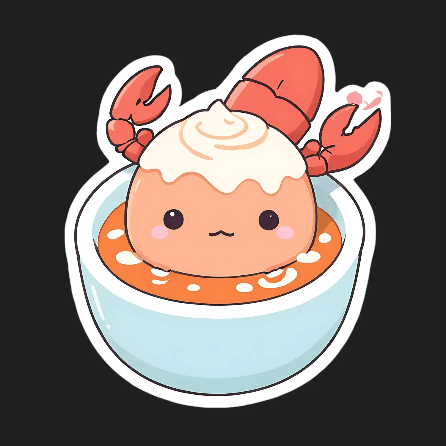 Cute Lobster Soup - Sticker - Heat Press Transfer