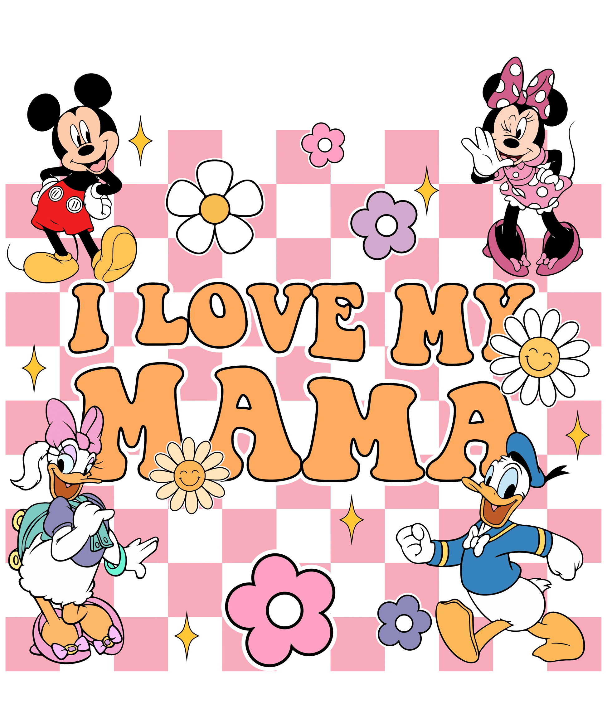 Cute Lovely Mama Design - DTF Ready To Press - Heat Press Transfer