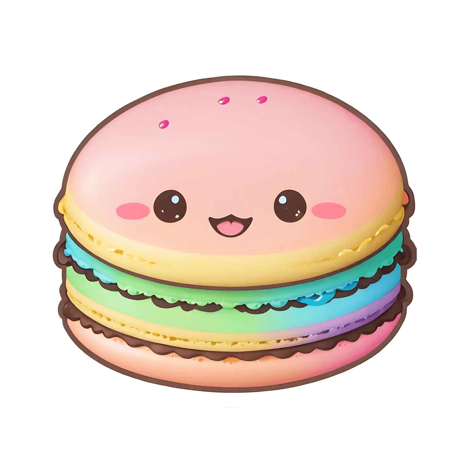 Cute Macaron Sticker - Adorable and Colorful - Heat Press Transfer