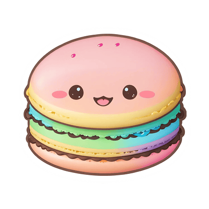 Cute Macaron Sticker - Adorable and Colorful - Heat Press Transfer