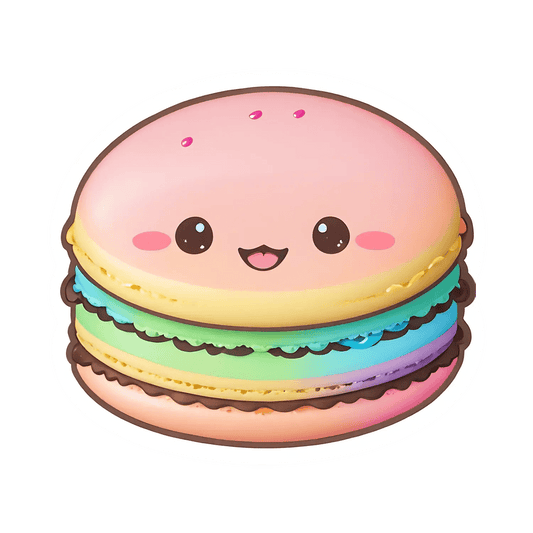 Cute Macaron Sticker - Adorable and Colorful - Heat Press Transfer