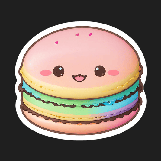 Cute Macaron Sticker - Adorable and Colorful - Heat Press Transfer