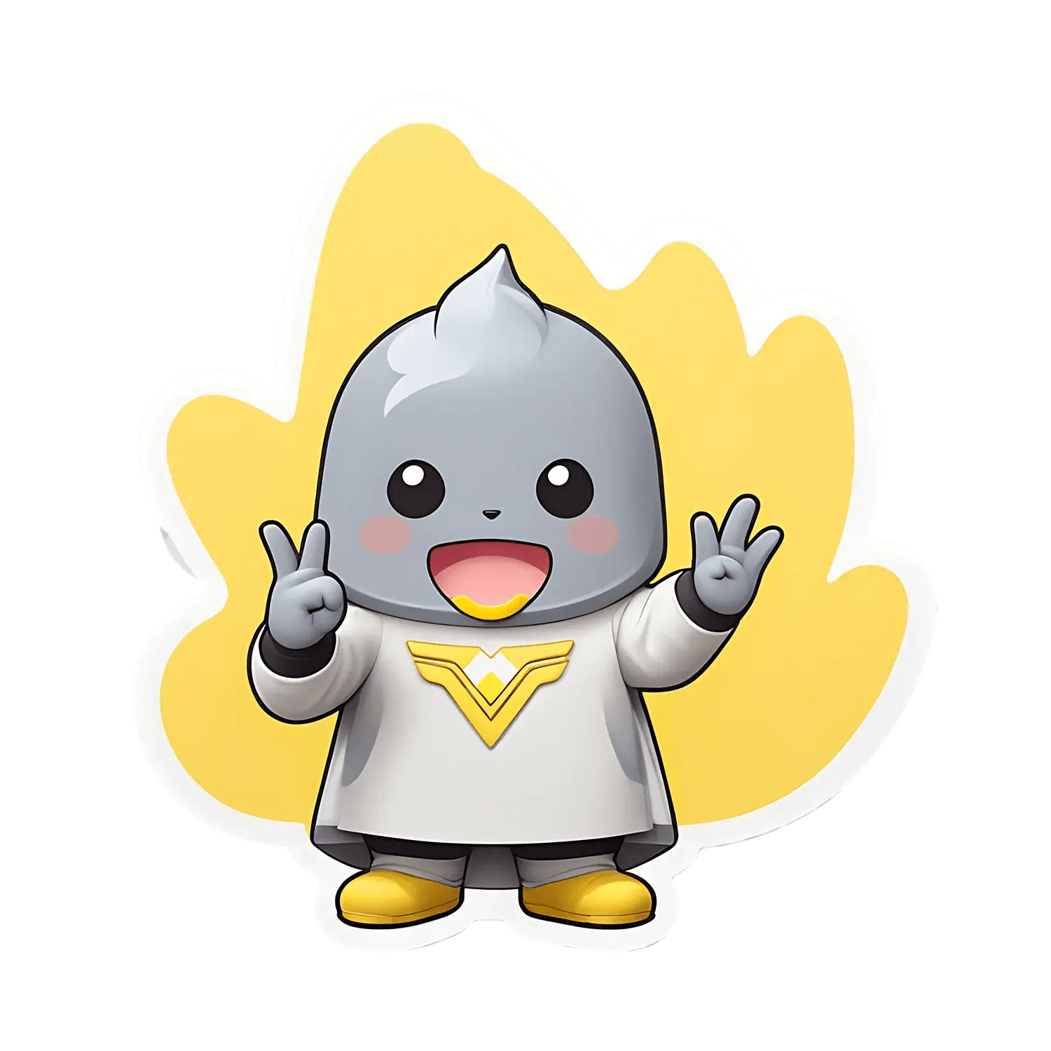 Cute Mascot Victory - UV DTF Sticker - Heat Press Transfer