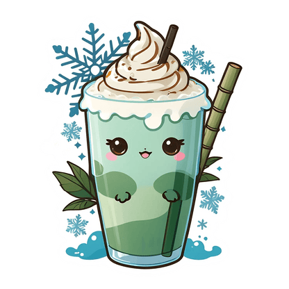 Cute Matcha Latte - Sticker - Heat Press Transfer