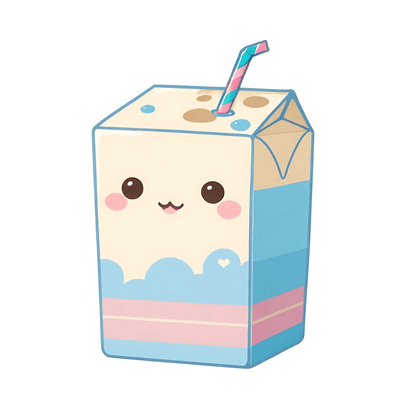 Cute Milk Carton - Sticker - Heat Press Transfer