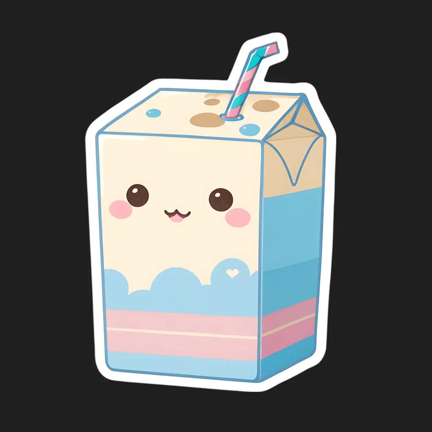 Cute Milk Carton - Sticker - Heat Press Transfer