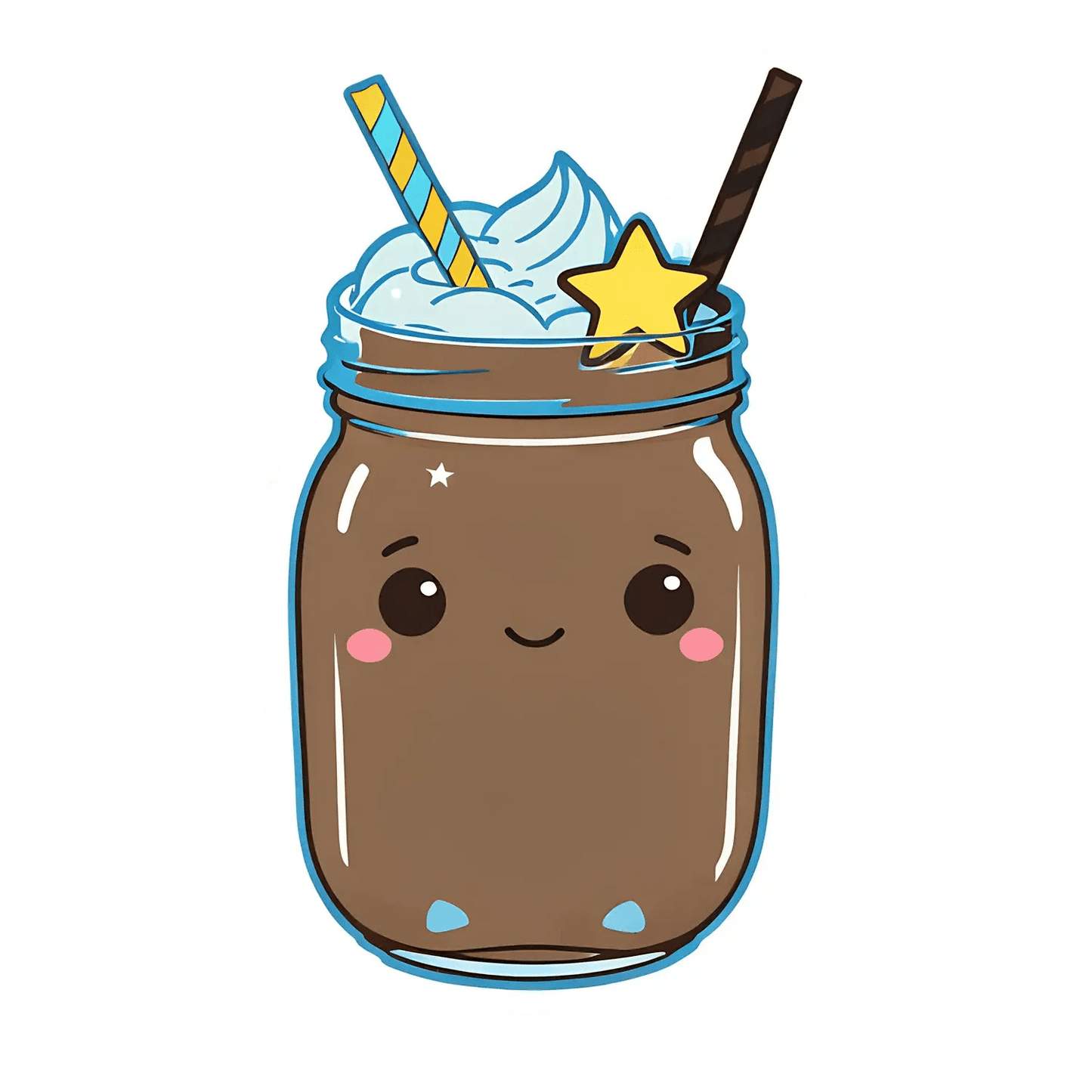 Cute Milkshake Jar - Sticker - Heat Press Transfer