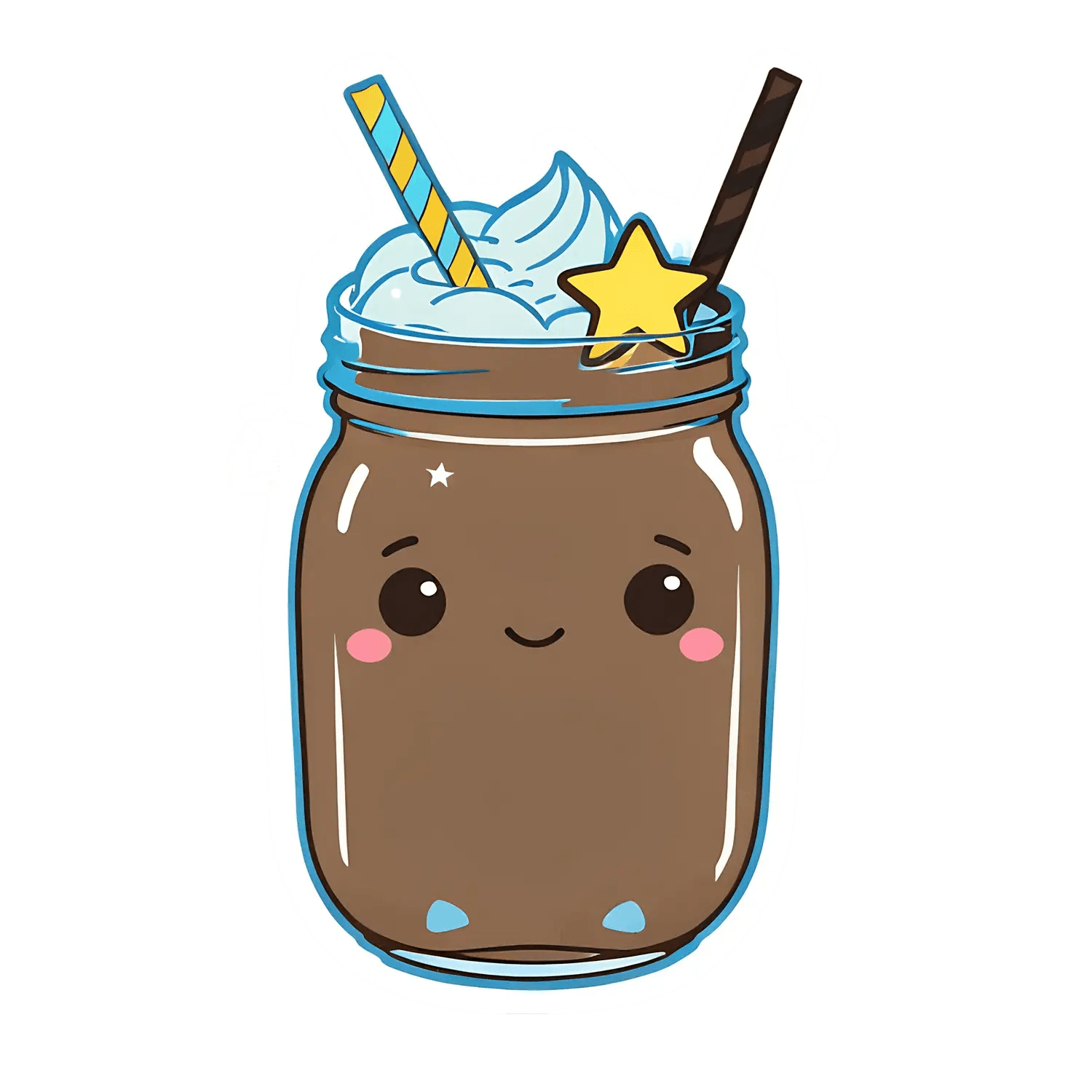 Cute Milkshake Jar - Sticker - Heat Press Transfer