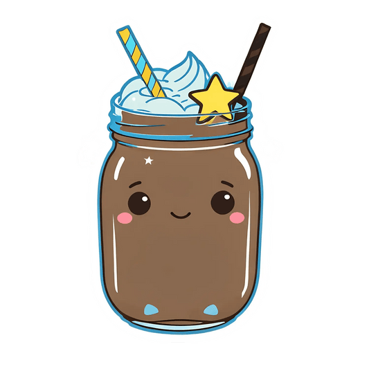 Cute Milkshake Jar - Sticker - Heat Press Transfer