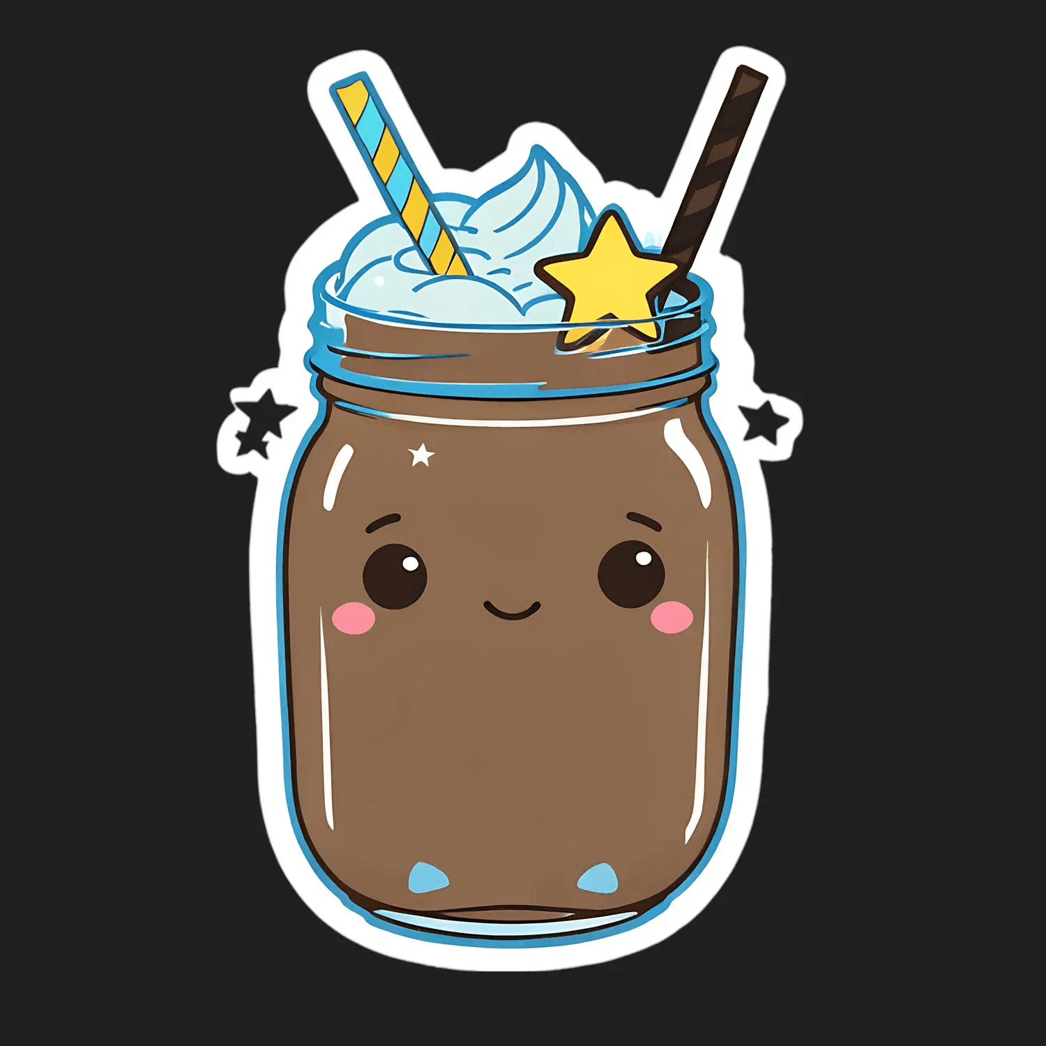 Cute Milkshake Jar - Sticker - Heat Press Transfer