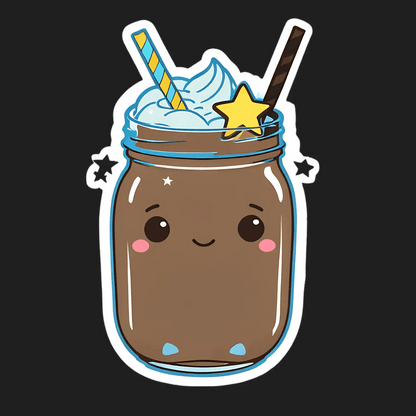 Cute Milkshake Jar - Sticker - Heat Press Transfer