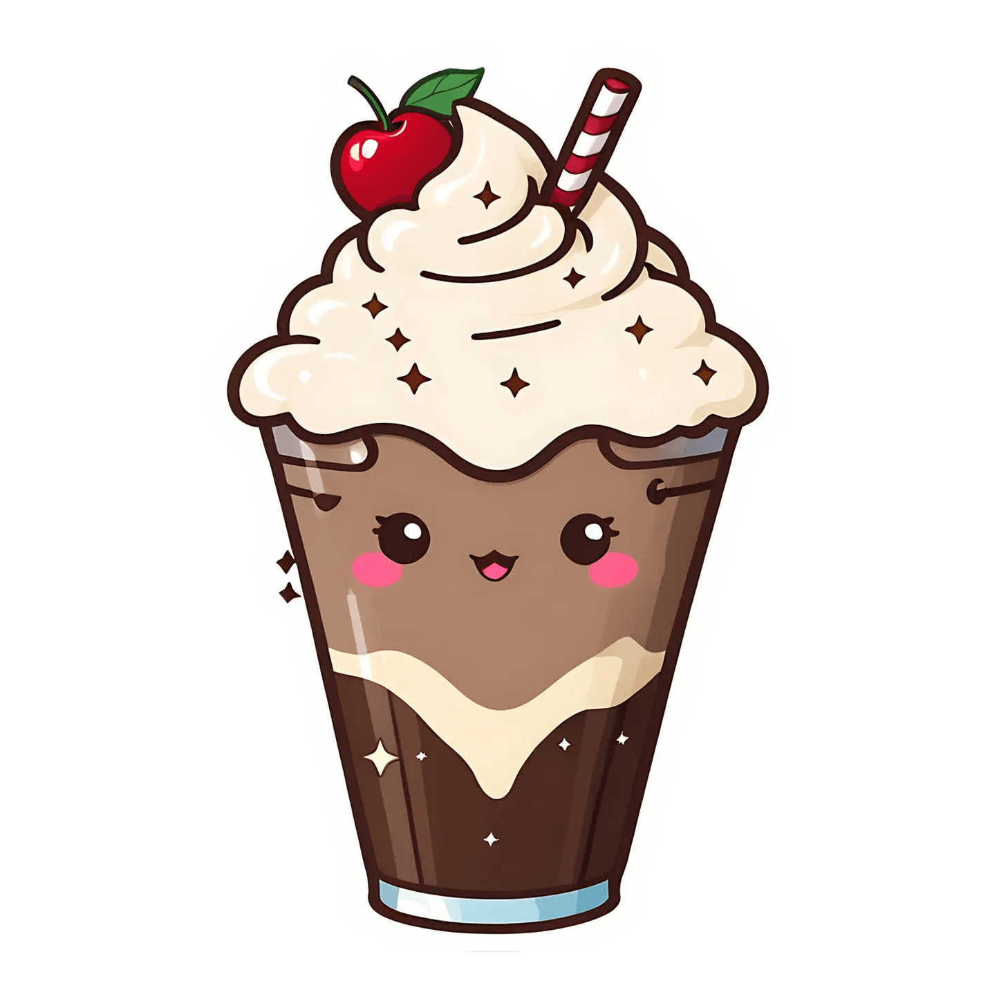 Cute Milkshake Sticker - Adorable Dessert Theme - Heat Press Transfer