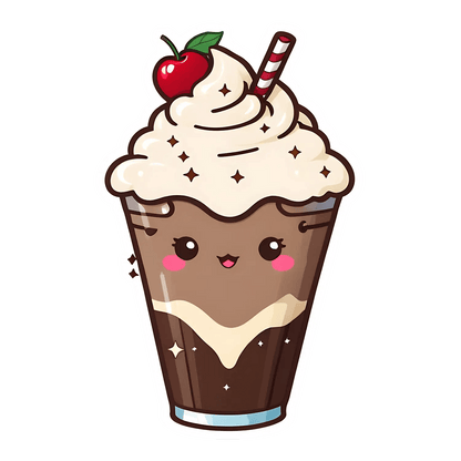 Cute Milkshake Sticker - Adorable Dessert Theme - Heat Press Transfer