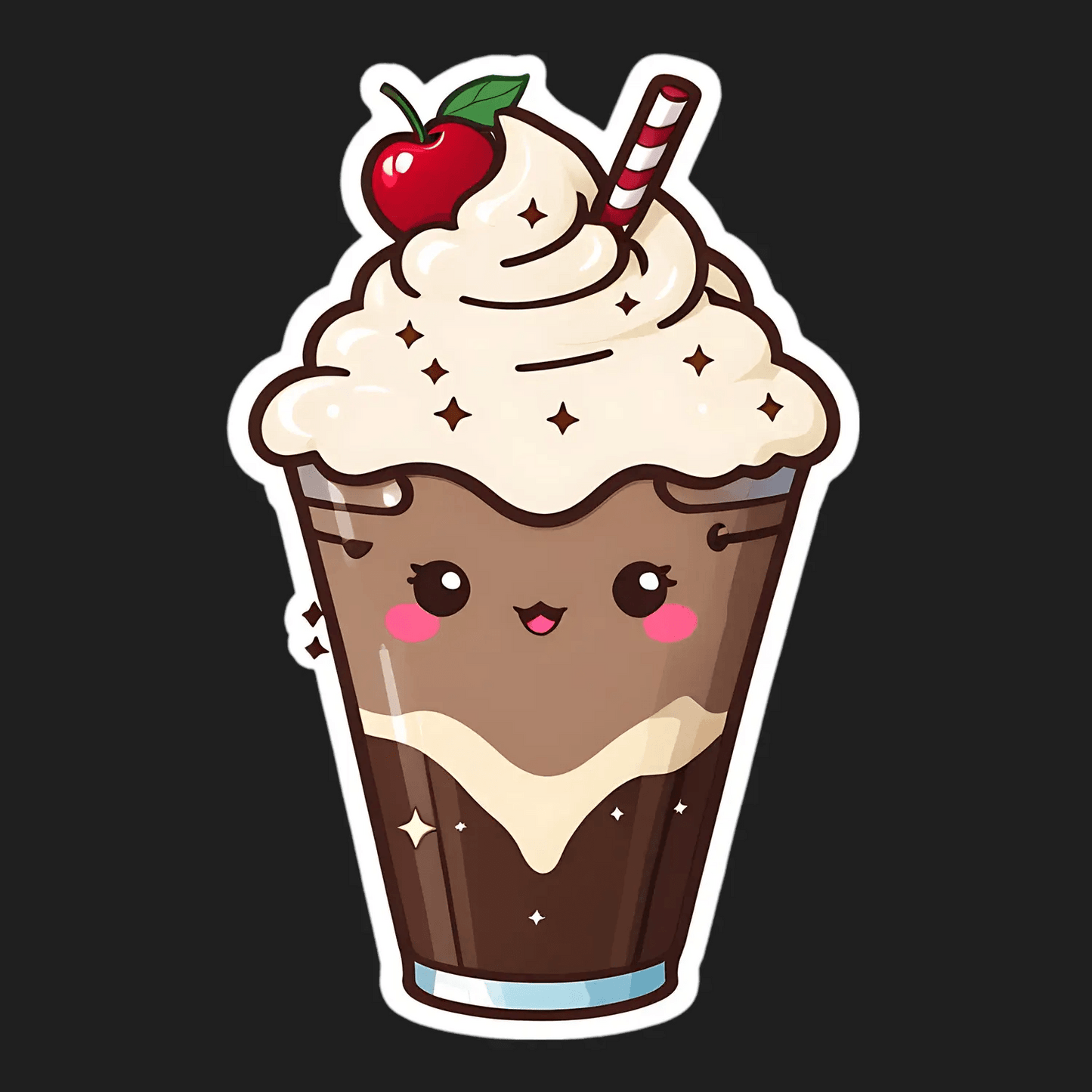 Cute Milkshake Sticker - Adorable Dessert Theme - Heat Press Transfer