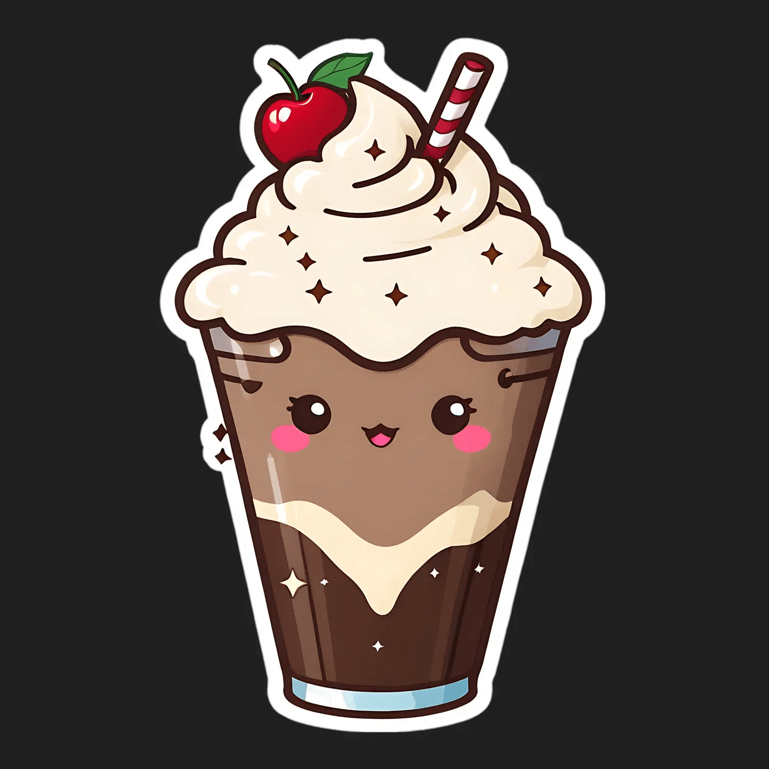 Cute Milkshake Sticker - Adorable Dessert Theme - Heat Press Transfer