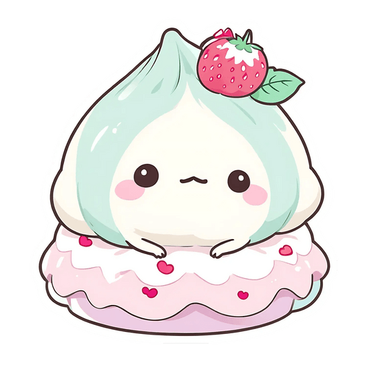 Cute Mochi Strawberry - Sticker - Heat Press Transfer