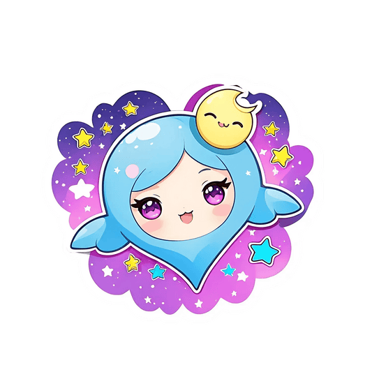 Cute Moon Girl - Sticker - Heat Press Transfer