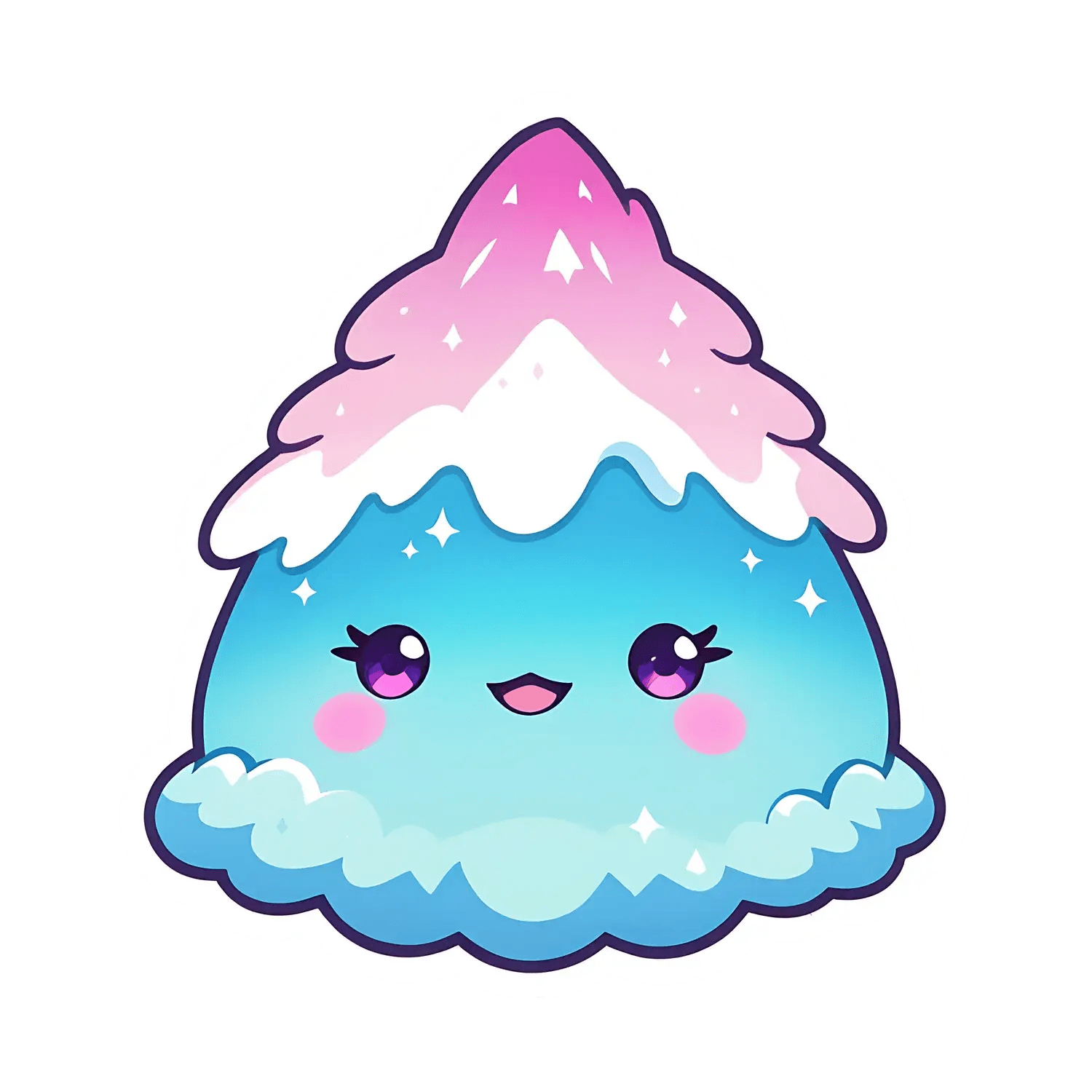 Cute Mountain Snow - Sticker - Heat Press Transfer