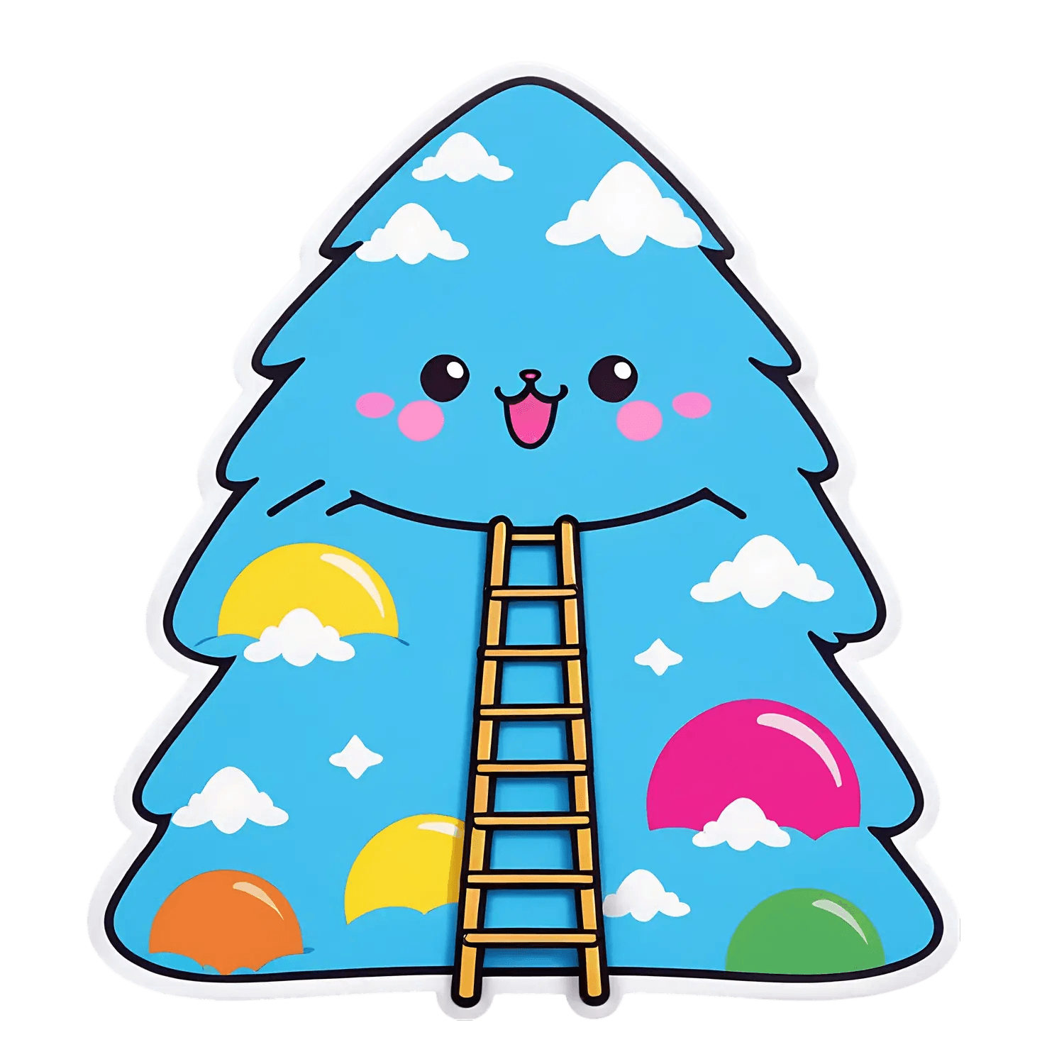 Cute Mountain Sticker - Fun and Vibrant - Heat Press Transfer