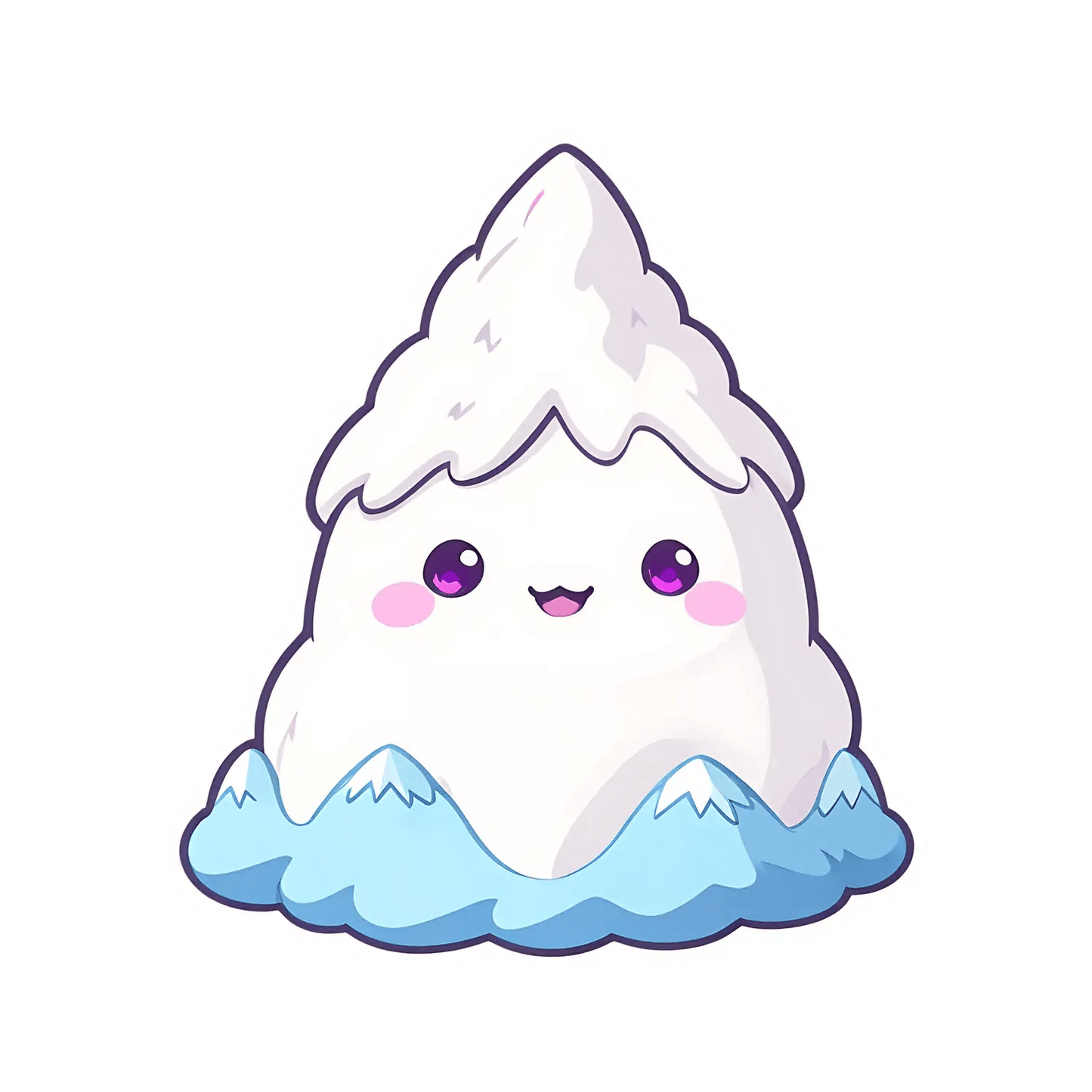 Cute Mountain Sticker - Snowy Peak Design - Heat Press Transfer