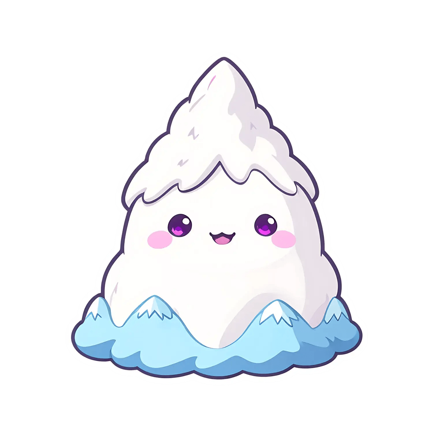 Cute Mountain Sticker - Snowy Peak Design - Heat Press Transfer
