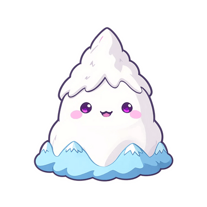Cute Mountain Sticker - Snowy Peak Design - Heat Press Transfer