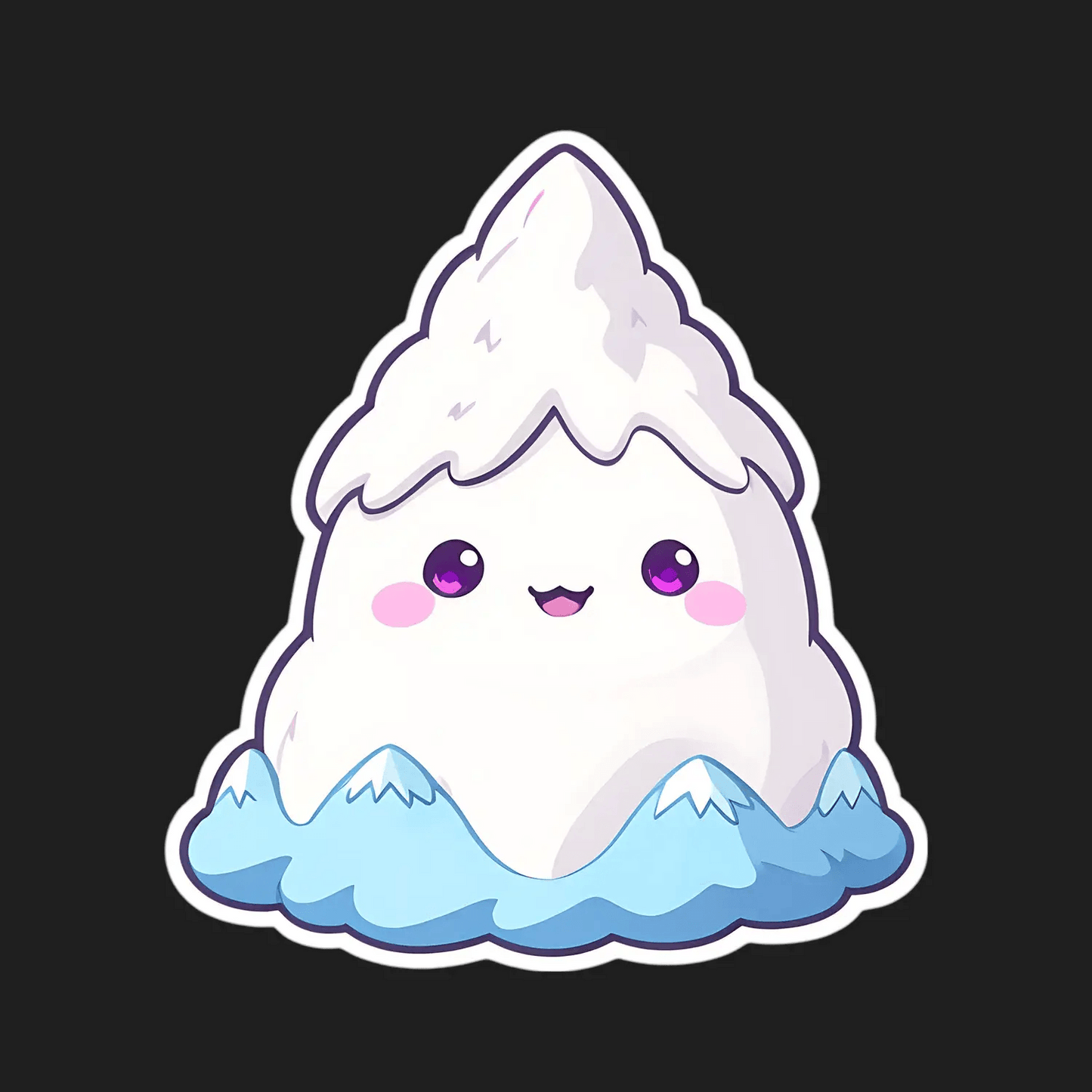 Cute Mountain Sticker - Snowy Peak Design - Heat Press Transfer