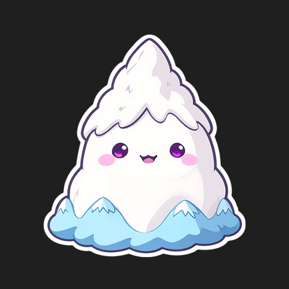 Cute Mountain Sticker - Snowy Peak Design - Heat Press Transfer