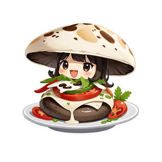 Cute Mushroom Girl - Sticker - Heat Press Transfer