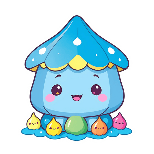 Cute Mushroom House - Kawaii Sticker - Heat Press Transfer