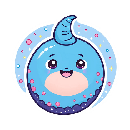 Cute Narwhal - UV DTF Sticker - Heat Press Transfer
