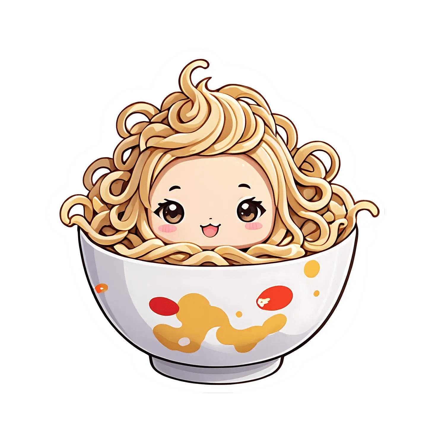 Cute Noodle Bowl - Sticker - Heat Press Transfer