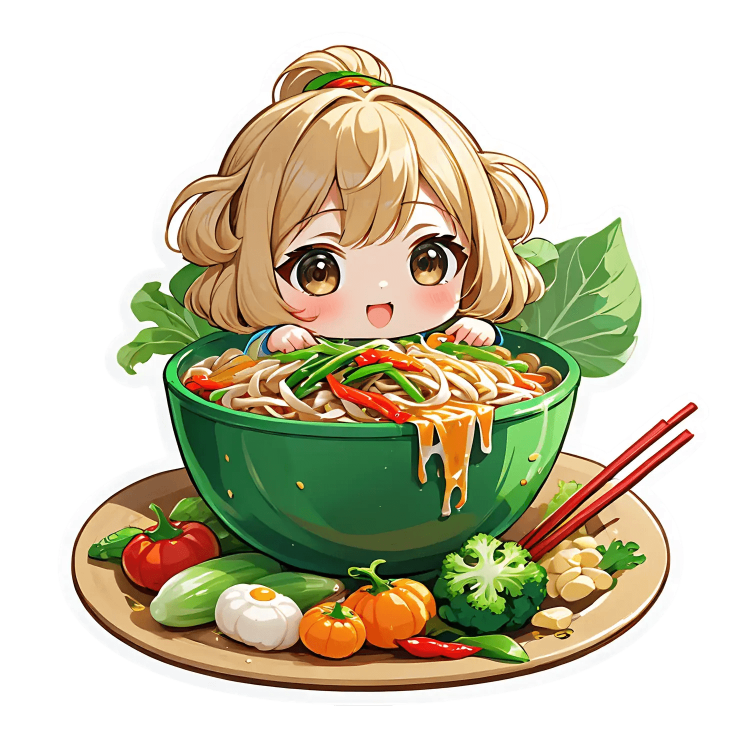 Cute Noodle Bowl - Sticker - Heat Press Transfer