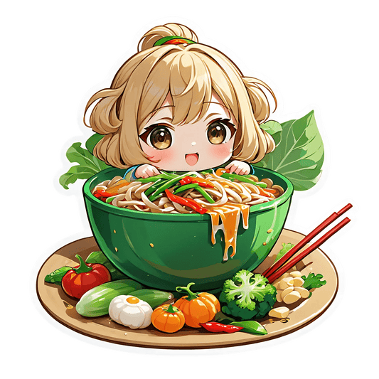 Cute Noodle Bowl - Sticker - Heat Press Transfer