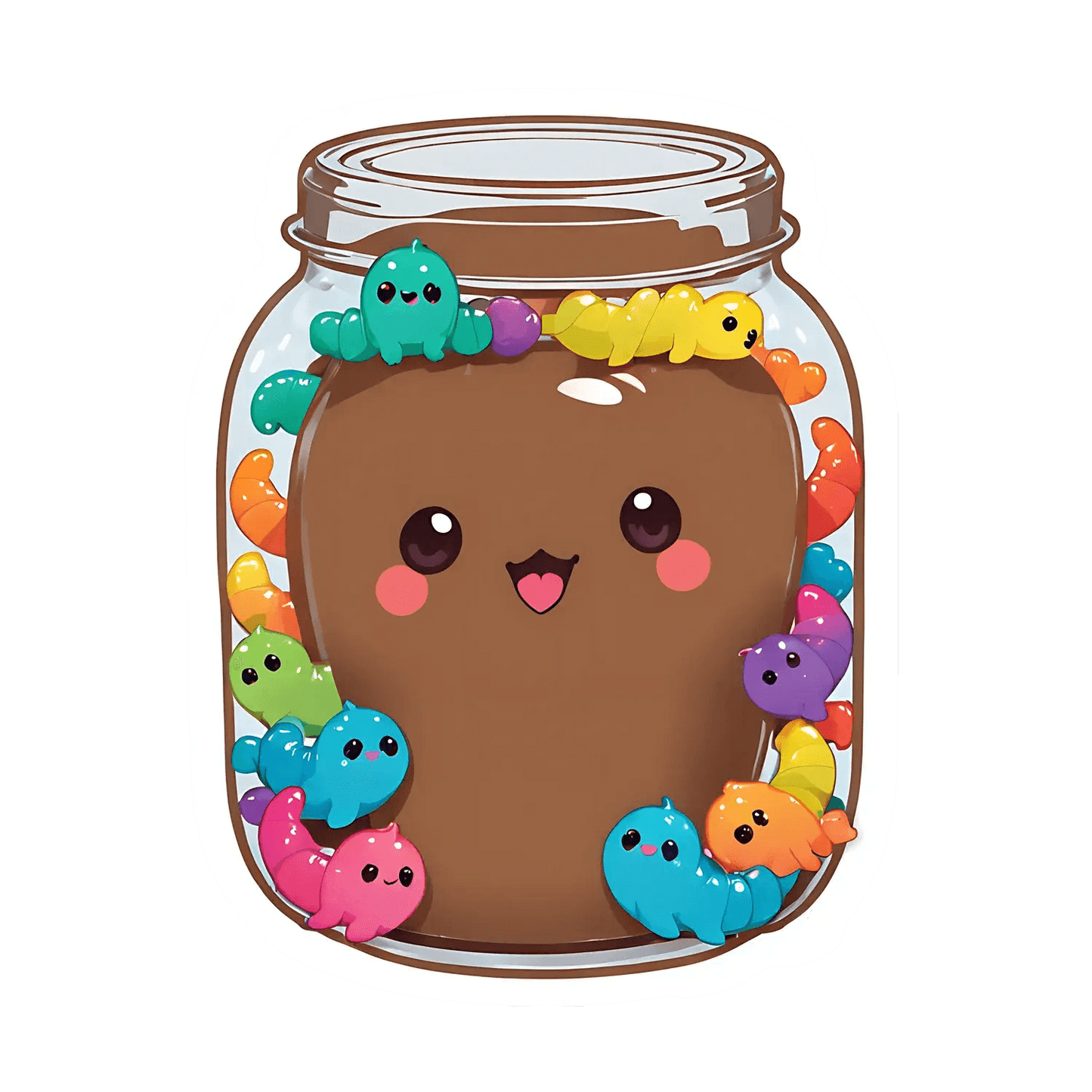 Cute Octopus Jar - Sticker - Heat Press Transfer