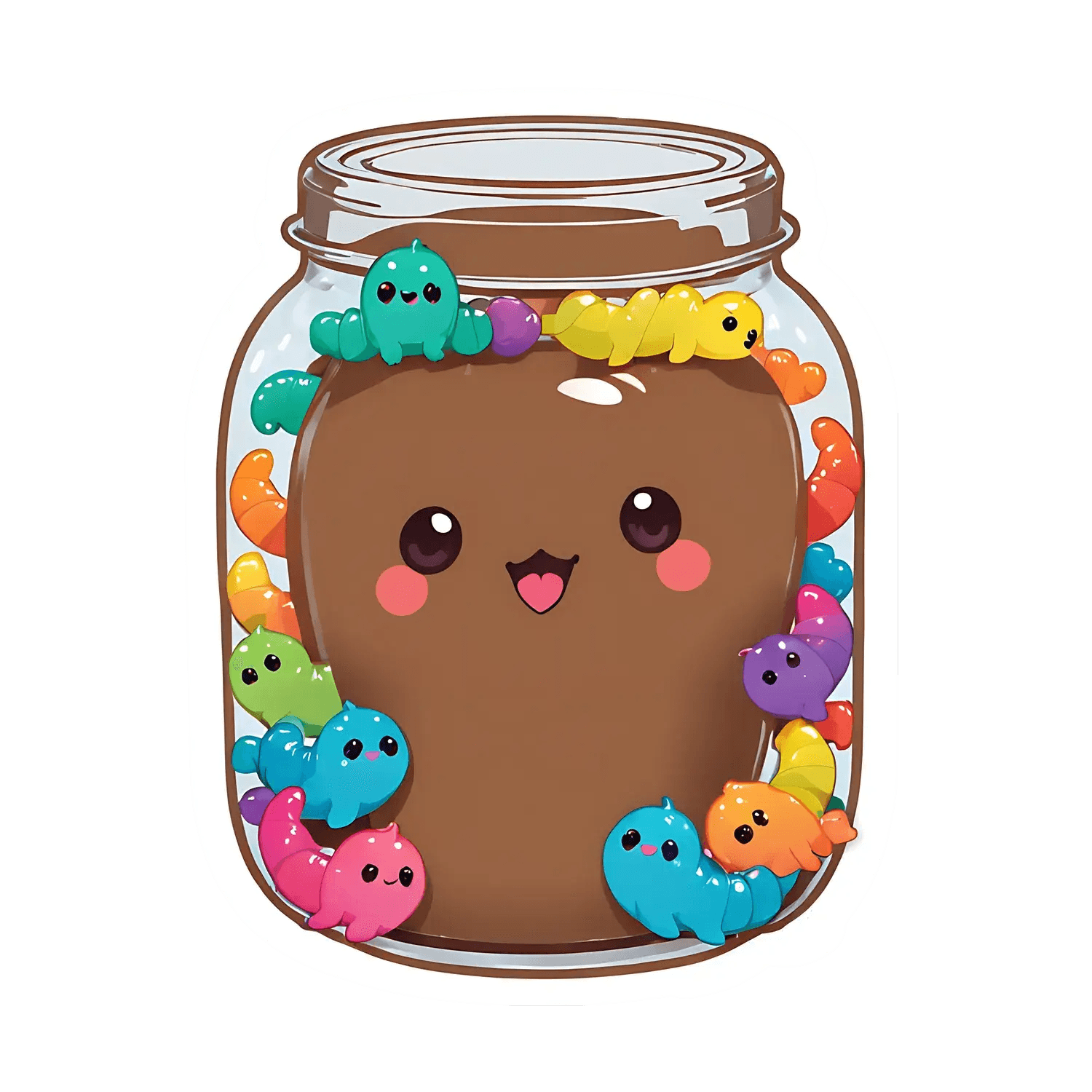 Cute Octopus Jar - Sticker - Heat Press Transfer