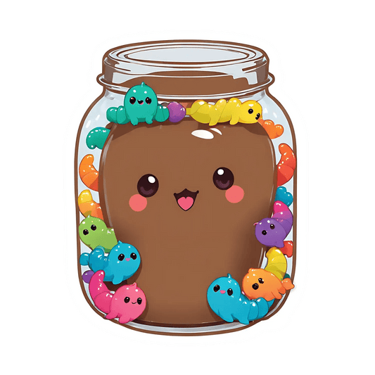 Cute Octopus Jar - Sticker - Heat Press Transfer