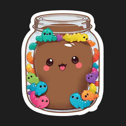 Cute Octopus Jar - Sticker - Heat Press Transfer