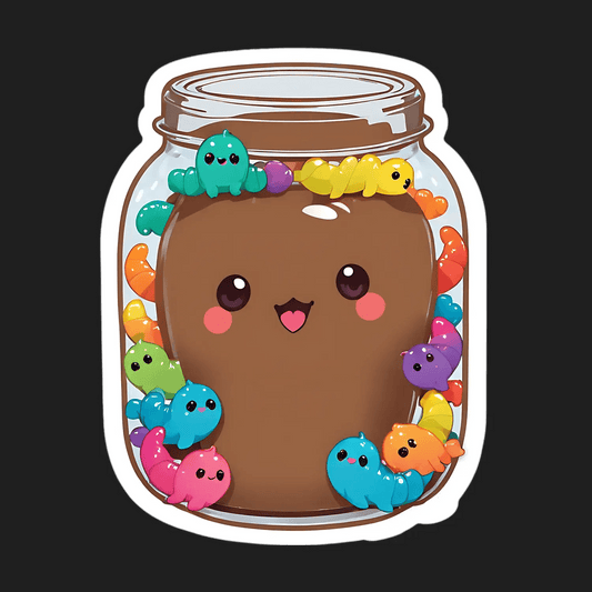 Cute Octopus Jar - Sticker - Heat Press Transfer