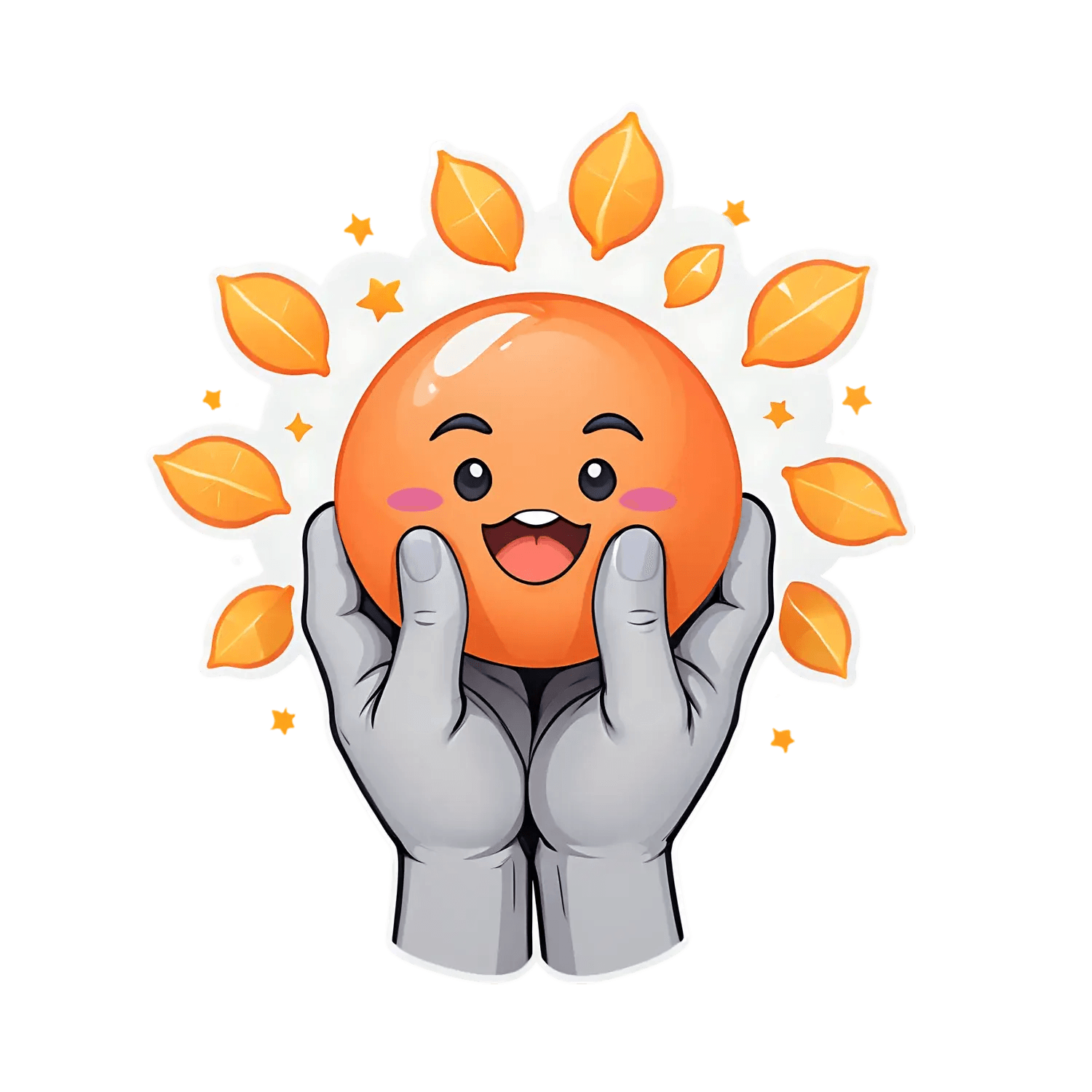 Cute Orange Fruit - Sticker - Heat Press Transfer