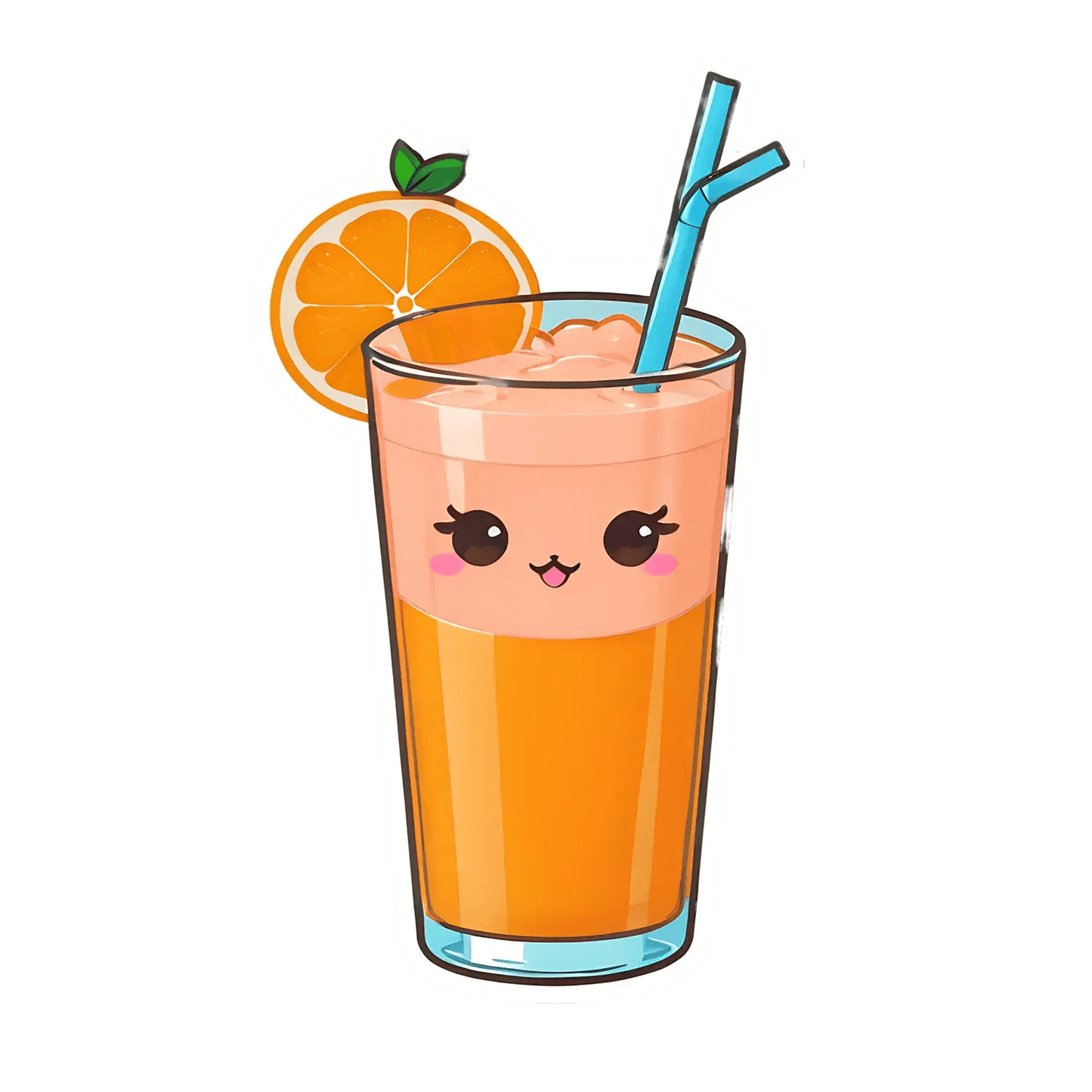 Cute Orange Juice - Sticker - Heat Press Transfer