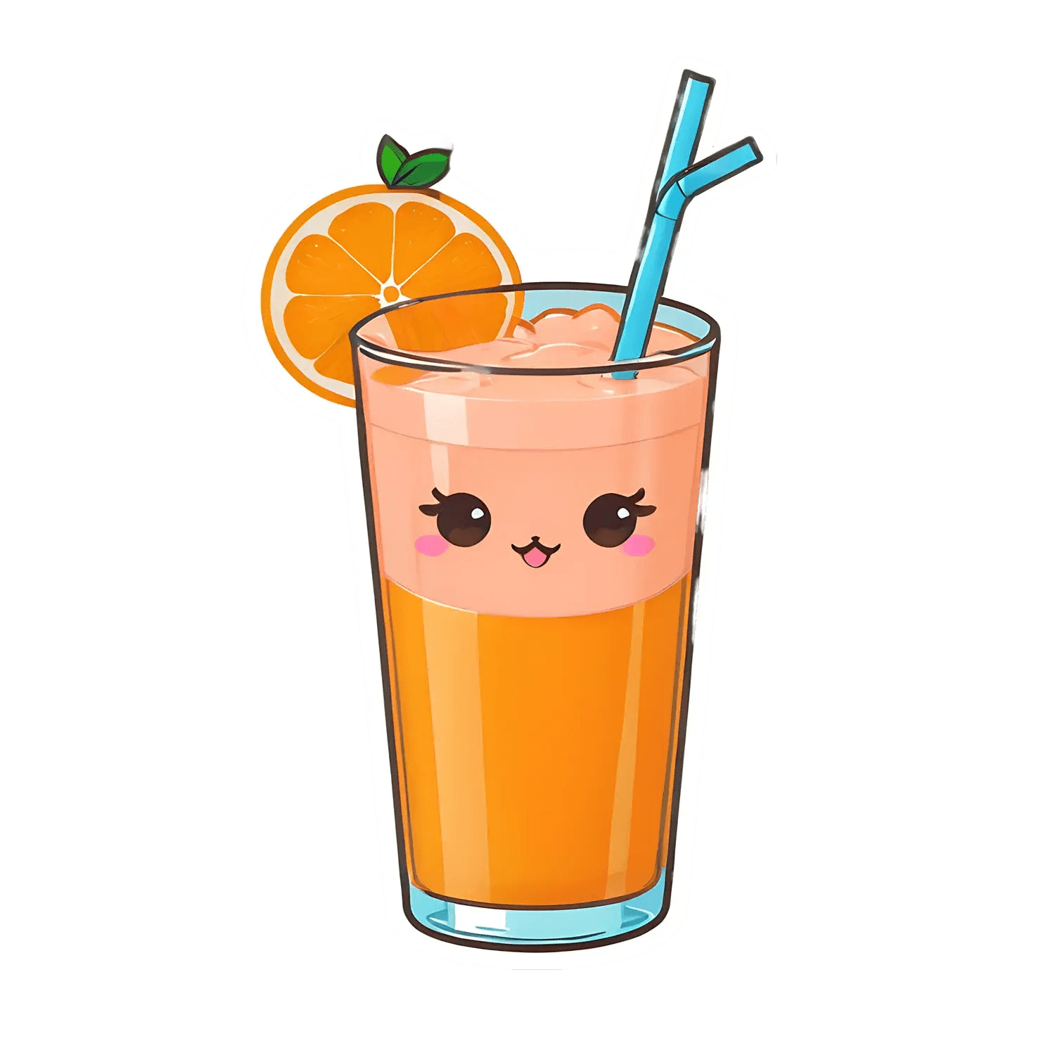 Cute Orange Juice - Sticker - Heat Press Transfer
