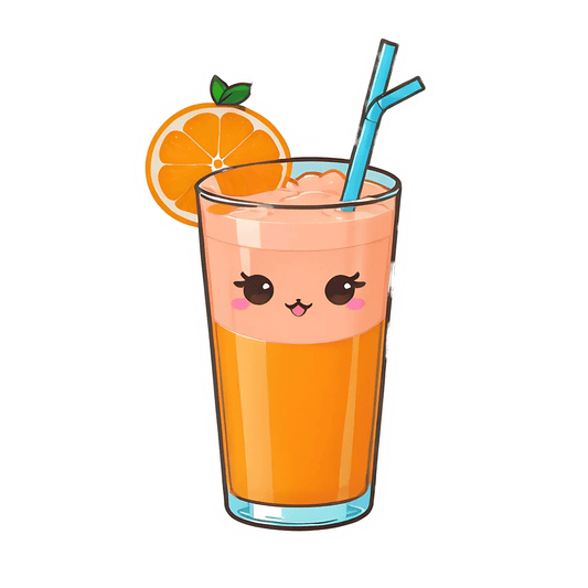 Cute Orange Juice - Sticker - Heat Press Transfer